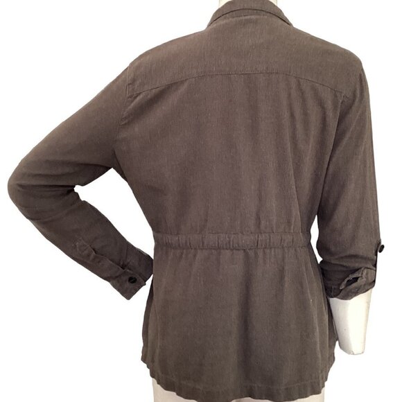Sanctuary Clothing Dark Olive Green Linen Blend Jacket Sz M 85M - Picture 7 of 9
